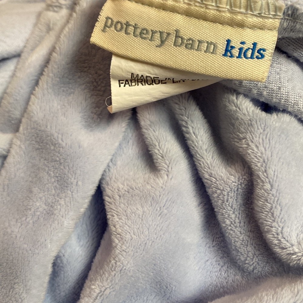 Like Brand new Pottery Barn plush baby blue crib-fitter Mattress Cover